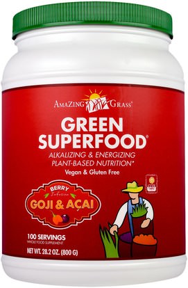 Amazing Grass, Green Superfood, Berry Infusion Drink Powder, 28.2 oz (800 g) ,Herb-sa