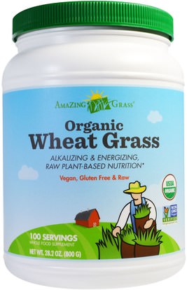 Amazing Grass, Organic Wheat Grass, 28.2 oz (800 g) ,المكملات الغذائية، سوبرفوودس، عشب القمح