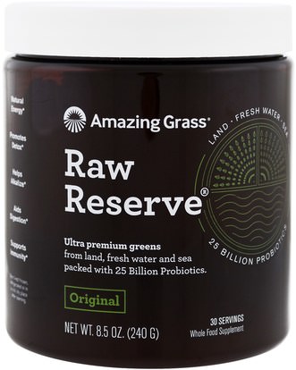 Amazing Grass, Raw Reserve, Original, 8.5 oz (240 g) ,المكملات الغذائية، سوبرفوودس