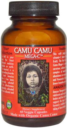 Amazon Therapeutics, Camu Camu, Mega-C, 60 Veggie Caps ,المكملات الغذائية، مضادات الأكسدة، كامو كامو - فيتامين ج الطبيعي