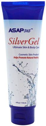 American Biotech Labs, ASAP 365, Silver Gel, Ultimate Skin & Body Care, 4 fl oz (118 ml) ,الصحة، الجلد