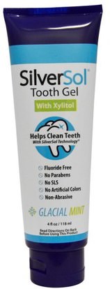 American Biotech Labs, SilverSol Tooth Gel, With Xylitol, Glacial Mint, 4 fl oz (118 ml) ,حمام، الجمال، العناية بالفم عن طريق الفم، إكسيليتول العناية بالفم، معجون الأسنان