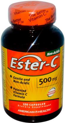 American Health, Ester-C, 500 mg, 120 Capsules ,الفيتامينات، فيتامين ج، استر ج عادي