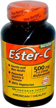 American Health, Ester-C, 500 mg, 120 Veggie Caps ,الفيتامينات، فيتامين ج، استر بيوفلافونويدس ج