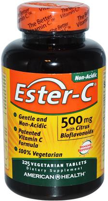 American Health, Ester-C, 500 mg with Citrus Bioflavonoids, 225 Veggie Tabs ,الفيتامينات، فيتامين ج، استر بيوفلافونويدس ج