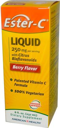 American Health, Ester-C Liquid, with Citrus Bioflavonoids, Berry Flavor, 8 fl oz (237 ml) ,الفيتامينات، فيتامين ج، استر السائل السائل