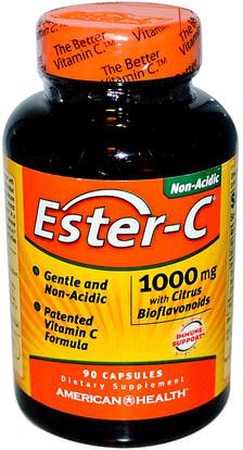American Health, Ester-C With Citrus Bioflavonoids, 1,000 mg, 90 Capsules ,الفيتامينات، فيتامين ج، استر بيوفلافونويدس ج