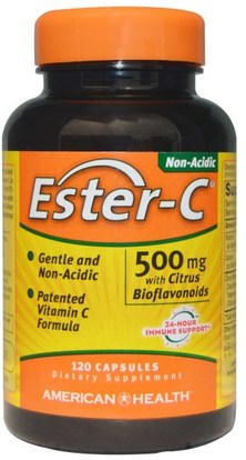 American Health, Ester-C with Citrus Bioflavonoids, 500 mg, 120 Capsules ,الفيتامينات، فيتامين ج، استر بيوفلافونويدس ج