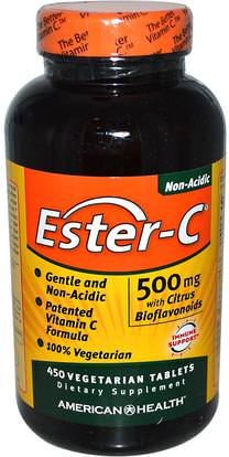 American Health, Ester-C, with Citrus Bioflavonoids, 500 mg, 450 Veggie Tabs ,الفيتامينات، فيتامين ج، استر بيوفلافونويدس ج