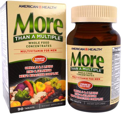 American Health, More Than A Multiple, Multivitamin for Men, 90 Tablets ,الفيتامينات، الرجال الفيتامينات