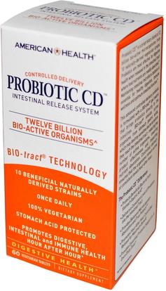 American Health, Probiotic CD, Intestinal Release System, 60 Veggie Tabs ,المكملات الغذائية، البروبيوتيك