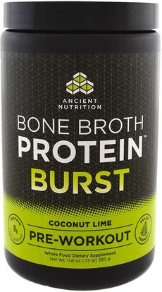 Ancient Nutrition, Bone Broth Protein Burst, Pre-Workout, Coconut Lime, 11.6 oz (330 g) ,والصحة، والطاقة، والرياضة، تجريب