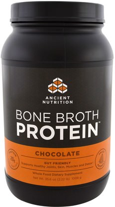 Ancient Nutrition, Bone Broth Protein, Chocolate, 35.6 oz (1008 g) ,الصحة، العظام، هشاشة العظام، الصحة المشتركة، مرق العظام، المكملات الغذائية، البروتين