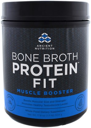 Ancient Nutrition, Bone Broth Protein Fit, Muscle Booster, 17.8 oz (504 g) ,الصحة، الرجال