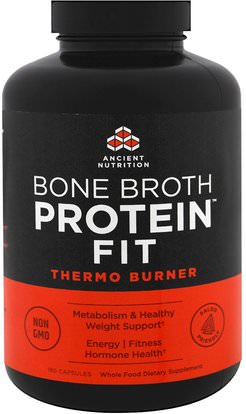 Ancient Nutrition, Bone Broth Protein Fit, Thermo Burner, 180 Capsules ,والرياضة، والصحة
