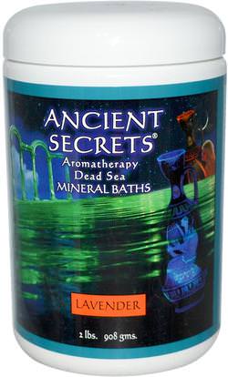 Ancient Secrets, Lotus Brand Inc., Aromatherapy Dead Sea Mineral Baths, Lavender, 2 lbs (908 g) ,حمام، الجمال، أملاح الاستحمام
