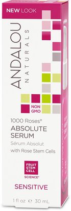 Andalou Naturals, 1000 Roses Absolute Serum, Sensitive, 1 fl oz (30 ml) ,والصحة، وأمصال الجلد، وفيتامين ج
