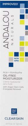 Andalou Naturals, Oil-Free Moisturizer, Acai + Kombucha, 2.1 fl oz (62 ml) ,فيتامين سي