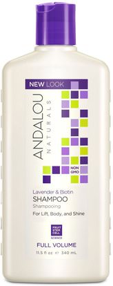 Andalou Naturals, Shampoo, Full Volume, For Lift, Body, and Shine, Lavender & Biotin, 11.5 fl oz (340 ml) ,حمام، الجمال، الشعر، فروة الرأس، الشامبو، مكيف