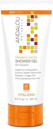 Andalou Naturals, Shower Gel, Mandarin Vanilla, Vitalizing, 8.5 fl oz (251 ml) ,حمام، الجمال، حمام أرجان، هلام الاستحمام