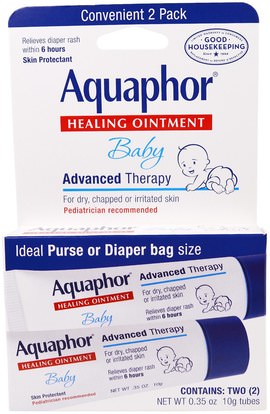 Aquaphor, Baby, Healing Ointment, 2 Pack, 0.35 oz (10 g) Each ,والصحة، والجلد، والإصابات الحروق