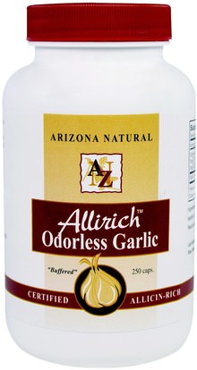 Arizona Natural, Allirich Odorless Garlic, 250 Capsules ,المكملات الغذائية، المضادات الحيوية، الثوم