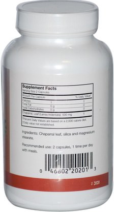 Arizona Natural, Chaparral, Larrea Tridentata, 500 mg, 180 Capsules ,الأعشاب، تشابارال