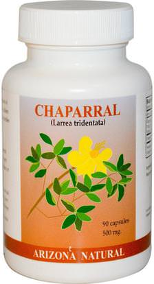 Arizona Natural, Chaparral, Larrea Tridentata, 500 mg, 90 Capsules ,الأعشاب، تشابارال