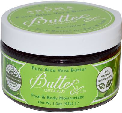 Aroma Naturals, Pure Aloe Vera Butter, Face & Body Moisturizer, 3.3 oz (95 g) ,حمام، الجمال، أوميغا، حمم