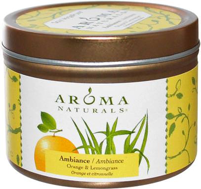 Aroma Naturals, Soy VegePure, Ambiance, Orange & Lemongrass, 2.8 oz (79.38 g) ,حمام، الجمال، الشمعات