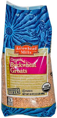 Arrowhead Mills, Organic, Buckwheat Groats, 24 oz (680 g) ,الطعام، بذور المكسرات الحبوب