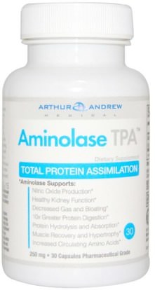 Arthur Andrew Medical, Aminolase TPA, Total Protein Assimilation, 250 mg, 30 Capsules ,والرياضة، والرياضة