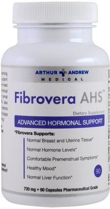 Arthur Andrew Medical, FibroVera AHS, Advanced Hormonal Support, 730 mg, 90 Capsules ,المكملات الغذائية، 5-هتب