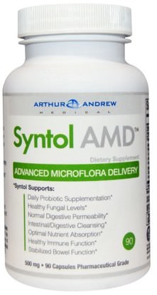 Arthur Andrew Medical, Syntol AMD, Advanced Microflora Delivery, 500 mg, 90 Capsules ,المكملات الغذائية، البروبيوتيك، أرثر أندرو سينتول الطبية أمد