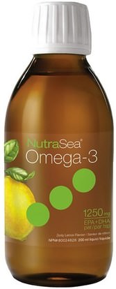 Ascenta, Nutra Sea, Omega-3, Zesty Lemon Flavor, 6.8 fl oz (200 ml) ,المكملات الغذائية، إيفا أوميجا 3 6 9 (إيبا دا)، دا، إيبا، أسنتا نوتراسيا