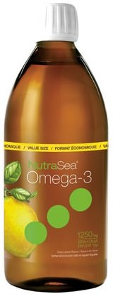 Ascenta, NutraSea, Omega-3, Zesty Lemon Flavor, 16.9 fl oz (500 ml) ,المكملات الغذائية، إيفا أوميجا 3 6 9 (إيبا دا)، زيت زيت السمك، أسنتا نوتراسيا