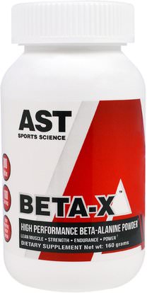 AST Sports Science, Beta-X, High-Performance Beta-Alanine Powder, 160 g ,المكملات الغذائية، المكملات الابتنائية، بيتا ألانين، والرياضة، والعضلات