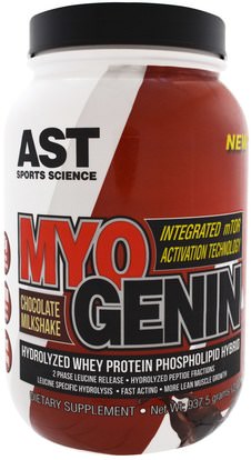 AST Sports Science, MyoGenin, Chocolate Milkshake, 2.07 lbs (937.5 g) ,المكملات الغذائية، بروتين مصل اللبن