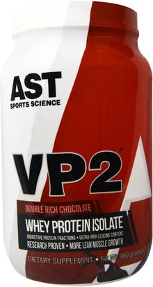 AST Sports Science, VP2, Whey Protein Isolate, Double Rich Chocolate, 2.12 lbs (960 g) ,المكملات الغذائية، بروتين مصل اللبن