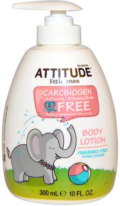 ATTITUDE, Little Ones, Body Lotion, Fragrance-Free, 10 fl oz (300 ml) ,حمام، الجمال، غسول الجسم، إمرأة، لوسيون