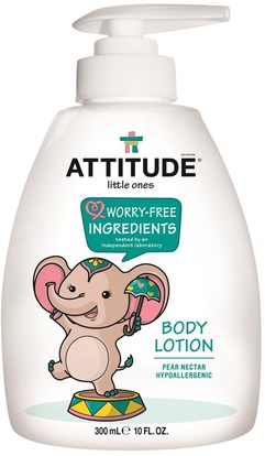 ATTITUDE, Little Ones, Body Lotion, Pear Nectar, 10 fl oz (300 ml) ,حمام، الجمال، يهتم الجسم، غسول الجسم، إمرأة، لوسيون