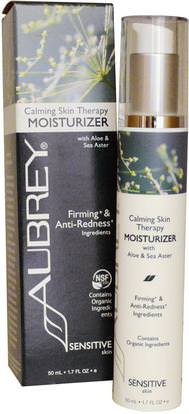 Aubrey Organics, Calming Skin Therapy, Moisturizer, Sensitive Skin, 1.7 fl oz (50 ml) ,الجمال، العناية بالوجه، الكريمات المستحضرات، الأمصال، الصحة، الجلد