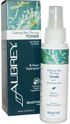 Aubrey Organics, Calming Skin Therapy, Toner, Sensitive Skin, 3.4 fl oz (100 ml) ,الجمال، أحبار الوجه، الجلد