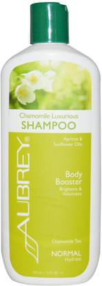 Aubrey Organics, Chamomile Luxurious Shampoo, Body Booster, Normal, 11 fl oz (325 ml) ,حمام، الجمال، الشامبو، الشعر، فروة الرأس، مكيف
