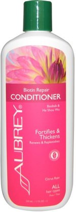 Aubrey Organics, Conditioner, Biotin Repair, Citrus Rain, 11 fl oz (325 ml) ,حمام، الجمال، مكيفات، الشعر، فروة الرأس، الشامبو، مكيف