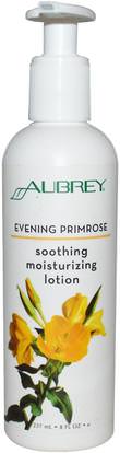 Aubrey Organics, Evening Primrose, Soothing Moisturizing Lotion, 8 fl oz (237 ml) ,الصحة، الجلد، غسول الجسم