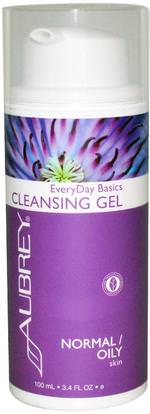 Aubrey Organics, EveryDay Basics Cleansing Gel, Normal / Oily Skin, 3.4 fl oz (100 ml) ,الجمال، العناية بالوجه، المطهرات للوجه، الصحة، إلتحم