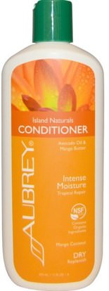 Aubrey Organics, Island Naturals Conditioner, Tropical Repair, Dry Replenish, 11 fl oz (325 ml) ,حمام، الجمال، مكيفات، الشعر، فروة الرأس، الشامبو، مكيف