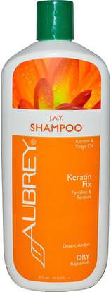 Aubrey Organics, J.A.Y. Shampoo, Keratin Fix, Dry/Replenish, 16 fl oz (473 ml) ,حمام، الجمال، الشامبو، الشعر، فروة الرأس، مكيف