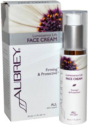 Aubrey Organics, Lumessence Lift Face Cream, All Skin Types, 1 fl oz (30 ml) ,الجمال، العناية بالوجه، الكريمات المستحضرات، الأمصال، الجلد